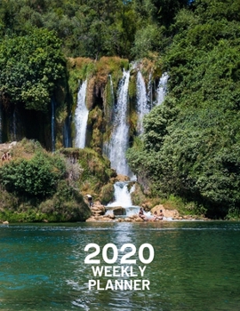 Paperback 2020 Weekly Planner: Waterfall Nature 52 Week Journal 8.5 x 11 inches for Women, Academic Organizer Monthly Calendar Scheduler Appointment Book