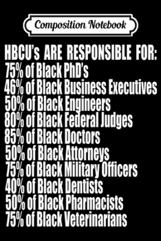 Composition Notebook: Kids HBCU Student Pride Black Success Statistics Child Youth Premium  Journal/Notebook Blank Lined Ruled 6x9 100 Pages