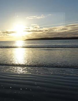 Elizabeth Castle, Jersey - Beach Sunset: Half Squared (Quad Grid) / Half College Ruled Composition Book 8.5 x 11 inches