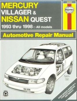 Paperback Haynes Mercury Villager and Nissan Quest: 1993 Thru 1998 Book