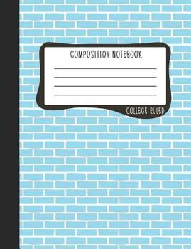 Paperback Composition Notebook: College Ruled: 100+ Lined Pages Writing Journal: Blue Subway Tile 0861 Book