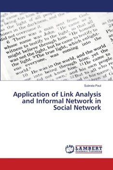Paperback Application of Link Analysis and Informal Network in Social Network Book