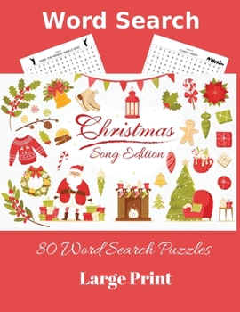 Paperback Word Search Christmas Song Edition: 80 Word Search Puzzles, Large Print [Large Print] Book