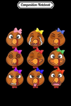 Composition Notebook: Turkey Face & Pink Headband Running Pilgrim Trot Funny Gift  Journal/Notebook Blank Lined Ruled 6x9 100 Pages