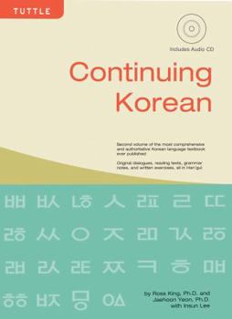 Hardcover Continuing Korean: (audio CD Included) [With CD (Audio)] Book