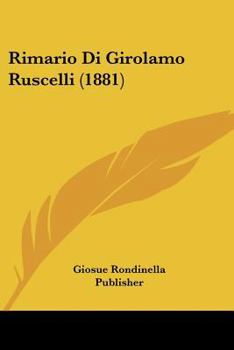Paperback Rimario Di Girolamo Ruscelli (1881) [Italian] Book