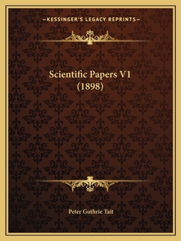 Paperback Scientific Papers V1 (1898) Book