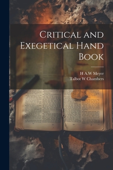 Paperback Critical and Exegetical Hand Book