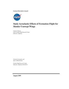 Paperback Static Aeroelastic Effects of Formation Flight for Slender Unswept Wings Book