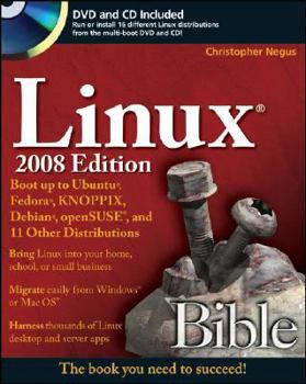 Paperback Linux Bible: Boot Up to Ubuntu, Fedora, KNOPPIX, Debian, OpenSUSE, and 11 Other Distributions [With CDROMWith Dvdrom] Book