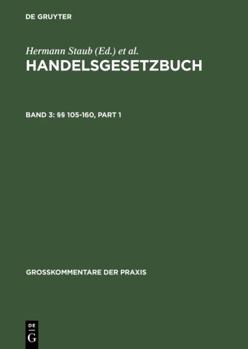 Hardcover §§ 105-160 (Großkommentare der Praxis) (German Edition) [German] Book