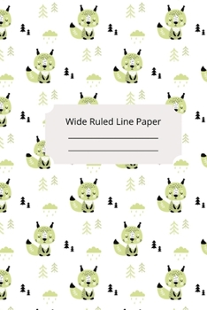 Cute Baby Squirrel Theme Wide Ruled Line Paper