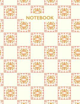 Paperback Notebook: Composition Book with Cute Modern Quilt Block Cover Design in Orange Book