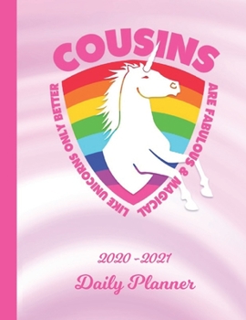 Daily Planner: Cousin Pink 1 Year Organizer (12 Months) - 2020 - 2021 Planning - Appointment Calendar Schedule - 365 Pages for Planning - January 20 - December 20 - Plan Each Day, Set Goals & Get Stuf