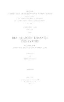 Paperback Des Heiligen Ephraem Des Syrers Hymnen Auf Abraham Kidunaya Und Julianos Saba. Syr. 141 [German] Book