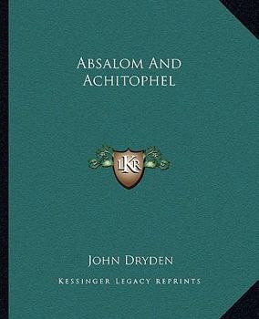 Paperback Absalom And Achitophel Book