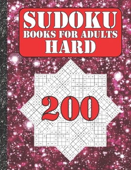 Paperback Sudoku books for adults hard: 200 Sudokus from hard with solutions for adults Gifts Sudoku hard book Galaxy Sky Lover adults, kids Book