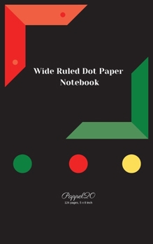 Paperback Wide Ruled Dot Paper Notebook - Black cover -124 pages -5x8-Inches Book