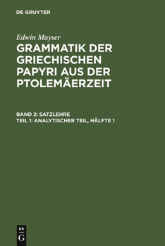 Hardcover Analytischer Teil, Hälfte 1 [German] Book