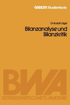 Paperback Bilanzanalyse und Bilanzkritik [German] Book