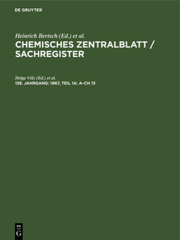 Hardcover 1967, Teil 1a: A-Ch 13 [German] Book