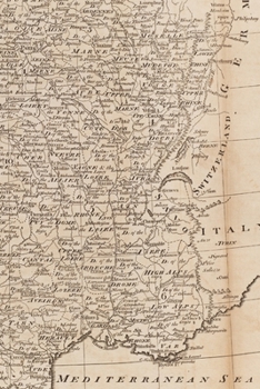 1800 Map of France Divided into Circles and Departments - a Poetose Notebook / Journal / Diary (50 Pages/25 Sheets)