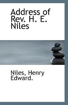 Paperback Address of REV. H. E. Niles Book