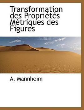 Paperback Transformation Des Propri T?'s S Triques Des Figures Book