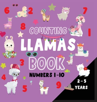 Hardcover Counting llamas book numbers 1-10 [Large Print] Book