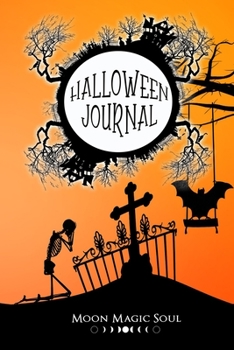 Paperback Halloween Journal: Spooky October Autumn Landscape Journal Notebook Diary College-Ruled Book