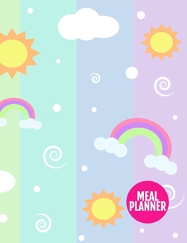 Meal Planner: Pretty 52 Weeks Pages for Tracking and Planning your Meals, Grocery Shopping List, Food Planner Prep Book | Large 8.5 x 11 Inch | 110 Pages - Product # 222010