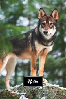Siberian Husky Huskies Dog Pup Puppy Doggie Notebook Bullet Journal Diary Composition Book Notepad - Look Down the Hill: Cute Animal Pet Owner ... Plain Blank Paper Pages in 6” x 9” Inch