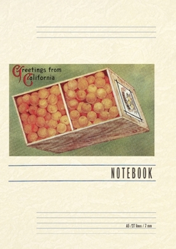 Paperback Vintage Lined Notebook Greetings from California, Orange Crate Book