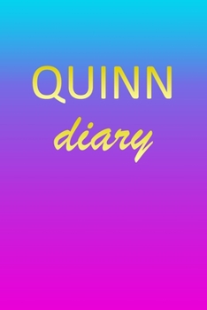 Paperback Quinn: Journal Diary - Personalized First Name Personal Writing - Letter Q Blue Purple Pink Gold Effect Cover - Daily Diaries Book