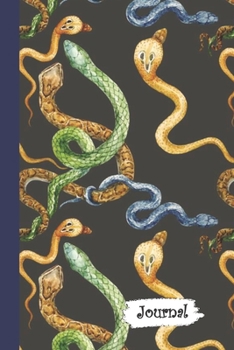 Journal: Watercolor Snakes Diary with Blank Lined Notebook Paper