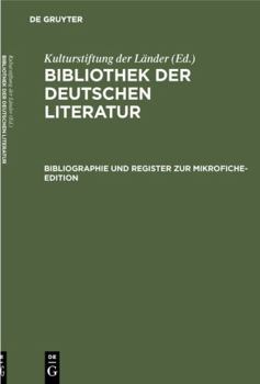 Hardcover Bibliographie und Register zur Mikrofiche-Edition (German Edition) [German] Book