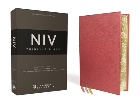 Leather Bound Niv, Thinline Bible, Premium Goatskin Leather, Coral, Premier Collection, Black Letter, Gauffered Edges, Comfort Print Book