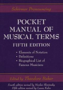 Paperback Schirmer Pronouncing Pocket Manual of Musical Terms Book