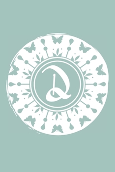 D: Initial D Monogram Notebook Journal Gift Pale blue Butterfly Circle design (Beautiful Butterflies Monogram Journals)