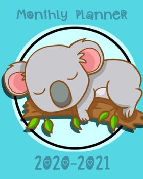 2020-2021 Monthly Planner: Blue Koala Cover - LARGE 24 Months Calendar - 2 Year Diary Journal - Multi Year Schedule Organizer - January 2020 to December 2021 Agenda Notebook with Inspirational Quotes