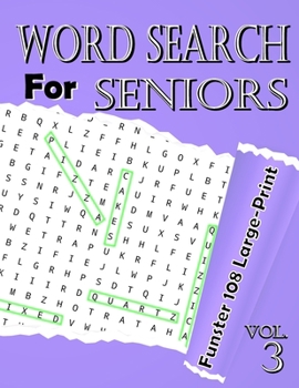 Paperback word search for seniors Vol.3: Funster 108 Large-Print Puzzles to Complete Brain Workouts for Adults [Large Print] Book