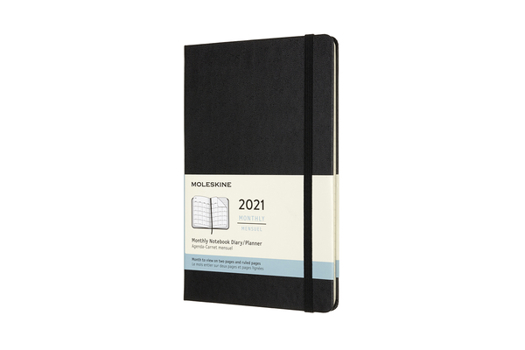 Calendar Moleskine 2021 Monthly Planner, 12m, Large, Black, Hard Cover (5 X 8.25) Book