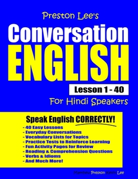 Paperback Preston Lee's Conversation English For Hindi Speakers Lesson 1 - 40 Book