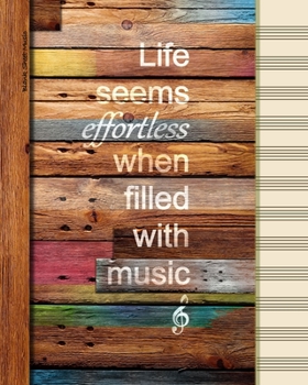 Blank Sheet Music: Manuscript Paper Gifts for Lovers of Music (A large book bound notebook with a PRINTED IMAGE of wood; 100 pages, 12 staves on each, from our Rustic Rainbow range)
