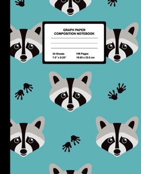 Graph Paper Composition Notebook: Quad Ruled 4 Squares Per Inch Sheets, Math and Science Grid Note Book for Elementary Students, Raccoon