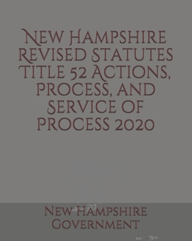 Paperback New Hampshire Revised Statutes Title 52 Actions, Process, and Service of Process Book