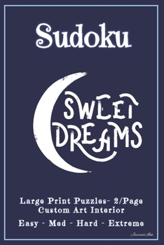 Paperback Sudoku: 2 Per Page - 202 FULL SIZE LARGE PRINT Easy to Extreme Puzzles, Rules & Solutions / Answers. Plenty of Margin Space. H [Large Print] Book