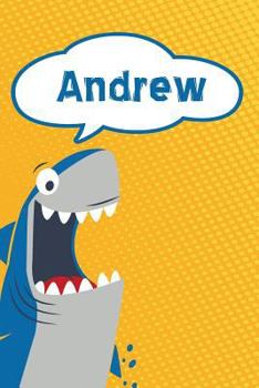Andrew: Personalized Shark Isometric DOT Paper notebook for Kids  120 pages 6"x9"