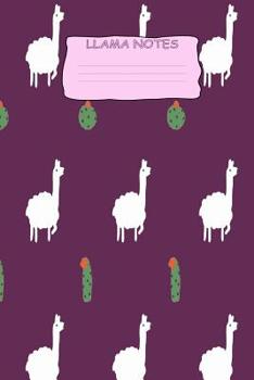 Paperback Llama Notes: Llama Notebook 6 x 9 100 Pages Wide Ruled Line Paper Book