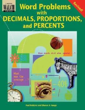 Paperback Word Problems with Decimals, Proportions, and Percents Book